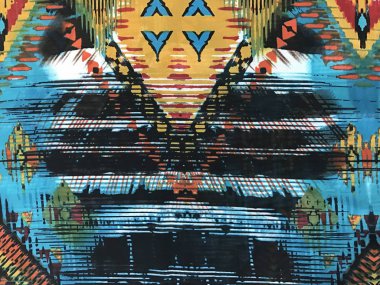 batik arka plan üzerinde güzel renkli çiçekler