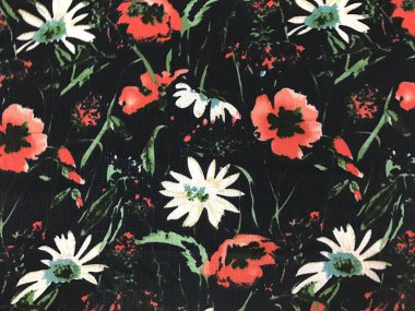 batik arka plan üzerinde güzel renkli çiçekler 