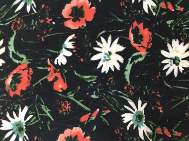 batik arka plan üzerinde güzel renkli çiçekler 