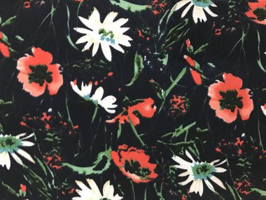 batik arka plan üzerinde güzel renkli çiçekler 