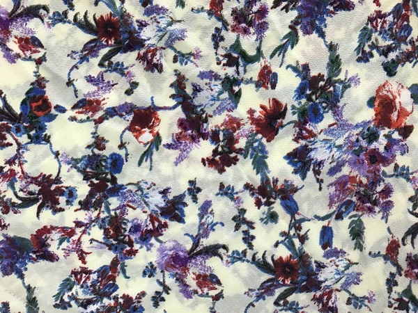 Schöne Musterblumen Auf Batik Fablic — Stockfoto