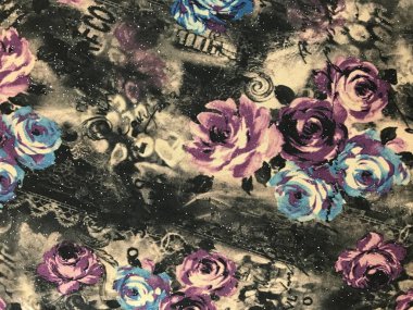 batik arka plan üzerinde güzel renkli çiçekler