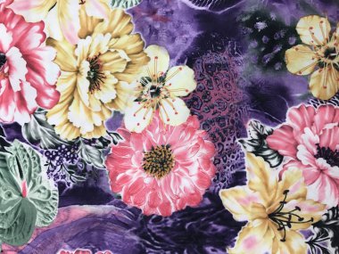 Batik fablic güzel desen çiçekler