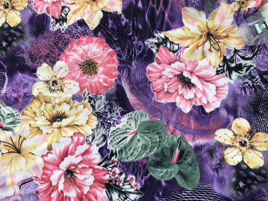 Batik fablic güzel desen çiçekler