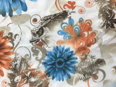 Batik fablic güzel desen çiçekler