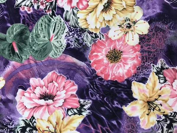 Beautiful pattern flowers on batik fablic