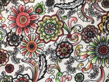 Batik fablic güzel desen çiçekler