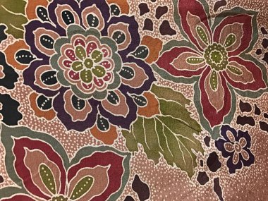 Batik fablic güzel desen çiçekler