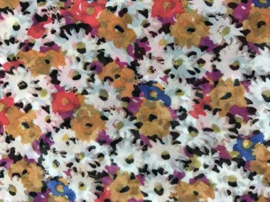 batik arka plan üzerinde güzel renkli çiçekler 