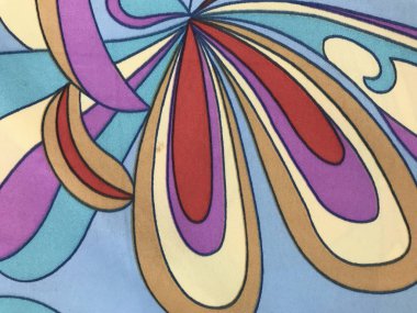 batik arka plan üzerinde güzel renkli çiçekler 