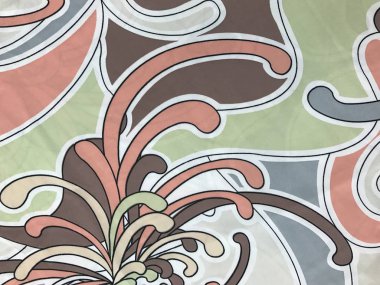 batik arka plan üzerinde güzel renkli çiçekler 