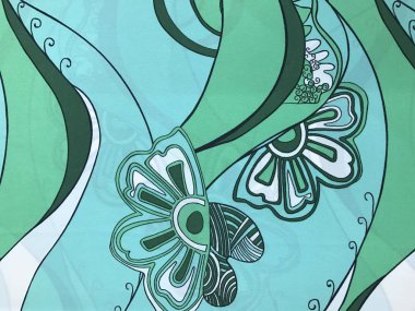 batik arka plan üzerinde güzel renkli çiçekler 