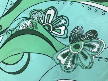 batik arka plan üzerinde güzel renkli çiçekler 