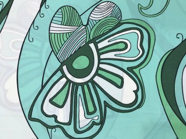 batik arka plan üzerinde güzel renkli çiçekler 