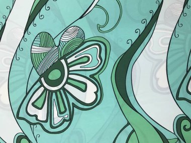 batik arka plan üzerinde güzel renkli çiçekler 