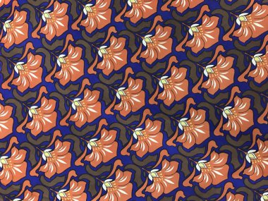 batik arka plan üzerinde güzel renkli çiçekler 