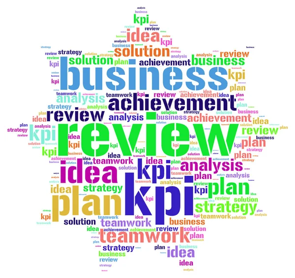 Облако слов для обзора плана kpi — стоковое фото