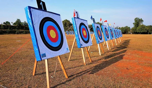 Archery targets on a beautiful morning