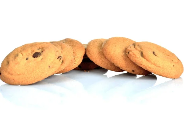 Chocolate chip cookie on white — Stock Photo, Image