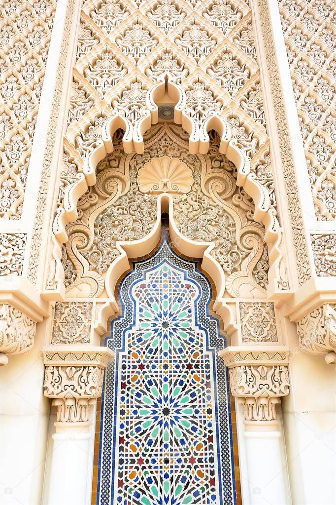 Architecture details of mosque Morocco