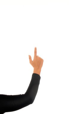 Beyaz arka plan gösteren bir el