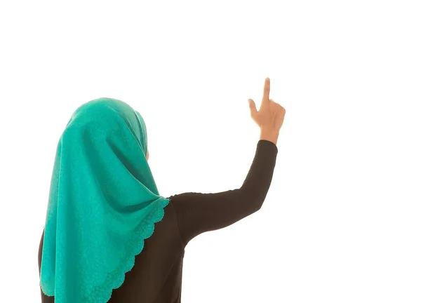 Kvinna som pekar på Whiteboard — Stockfoto