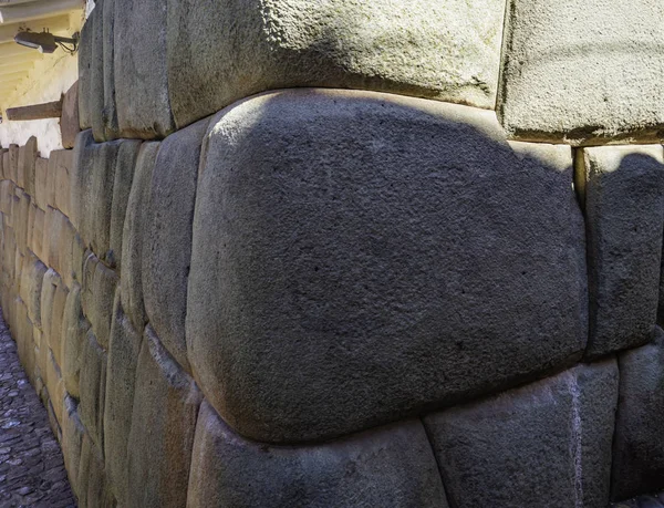 Las Piedras Tradicionales Que Forman Pared Del Antiguo Asentamiento Inca —  Fotos de Stock