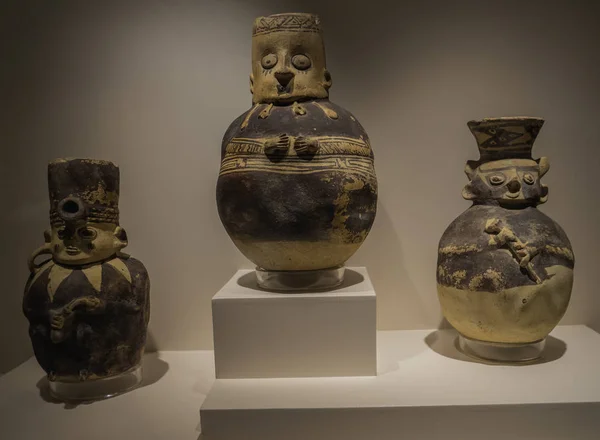 Keramik Antropomorfik Inka Huaco Dari Chancay Pre Inca Buatan Tangan — Stok Foto