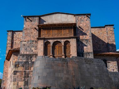 Inca temple of the sun or Qorikancha (Coricancha) in Cusco, Peru. clipart