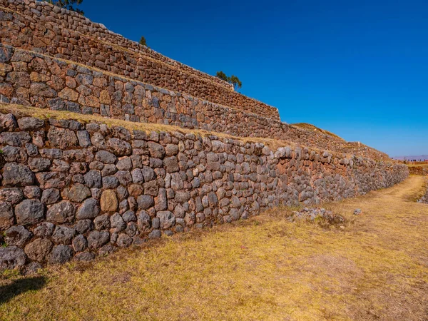 Murallas Construcción Incas Utilizadas Como Niveles Las Terrazas Cultivo Para — Foto de Stock