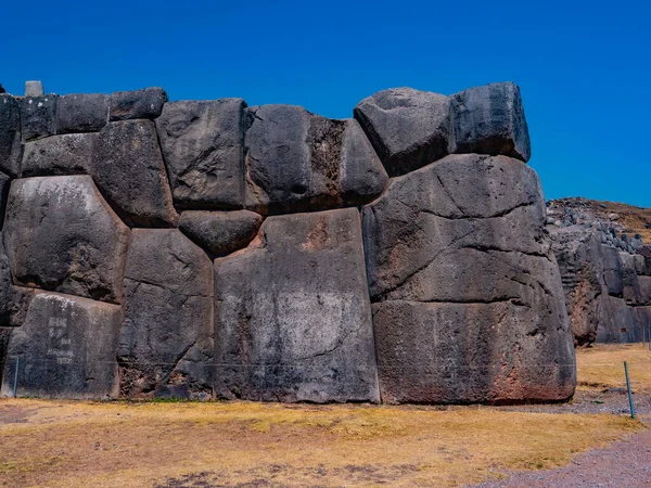 Murallas Incas Para Defensa Antigua Ciudadela Parque Arqueológico Sacsayhuaman Cusco — Foto de Stock