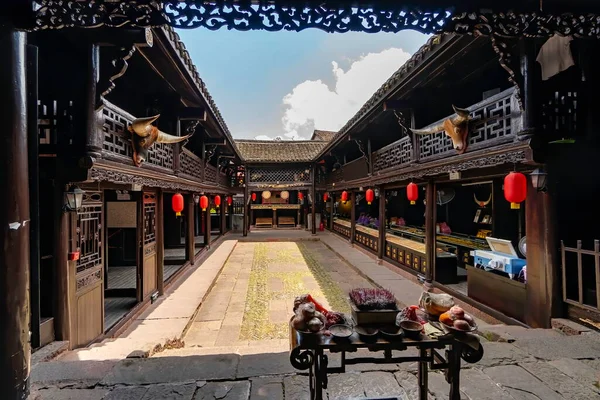 Casa Tradicional China Patio Interior Famoso Comerciante Chino Hoy Templo — Foto de Stock