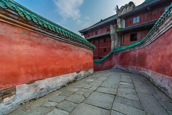 Starożytny Stok Księcia Fuzhenguan Kompleksie Świątyń Taizi Wudang Shan Mountains — Zdjęcie stockowe