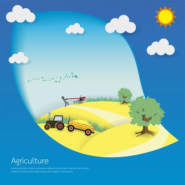 Landwirtschaft Papier Design Vektor Illustration — Stockvektor