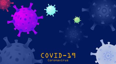 Coronavirus kavramı (2019-ncov). Gerçekçi 3D virüs hücrelerine sahip arkaplan. 
