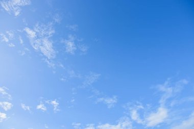 Arka plan için mavi gökyüzü ve beyaz bulutlar