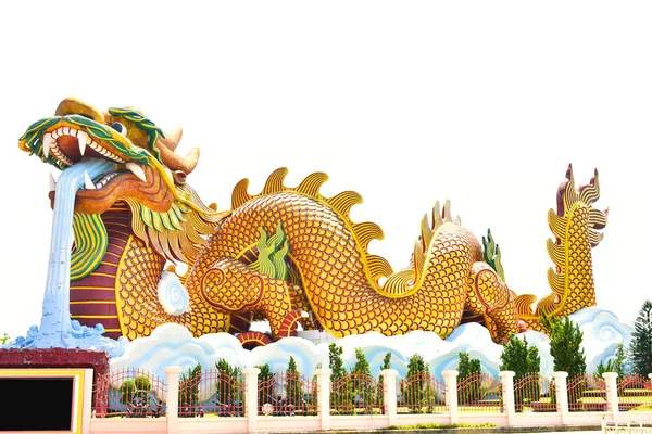 Grande statue de dragon à Suphanburi Thaïlande. Fête de la lanterne du Nouvel An — Photo