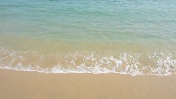 Strandwellen Des Meeres Auf Dem Sandstrand Saison Sommer Auf Der — Stockvideo