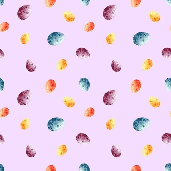 Watercolor easter pattern. Colorful easter eggs. Pattern for packaging, wrapping, textile, background — ストック写真