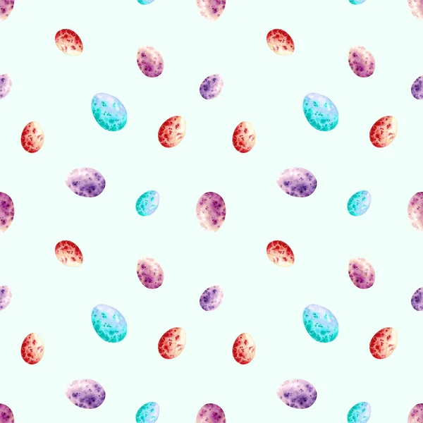 Watercolor easter pattern. Colorful easter eggs. Pattern for packaging, wrapping, textile, background — Stockfoto