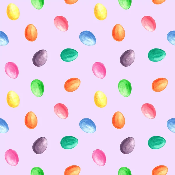 Watercolor easter seamless pattern. Colorful easter eggs. Pattern for packaging, wrapping, textile, background — Stock Photo, Image