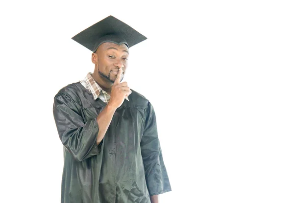 Africký Americký student zobrazeno mlčení — Stock fotografie