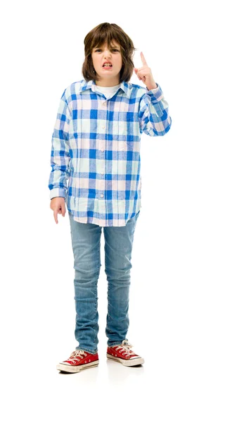 Angry casual teenage boy scolding — Stock Photo, Image