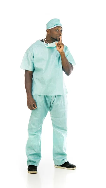 African american doctor showing silence — Stock Photo, Image