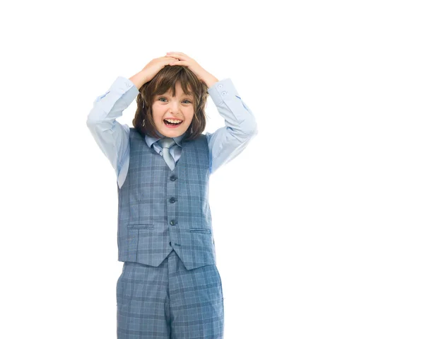 Surprised happy teenage businessman — Stock Photo, Image