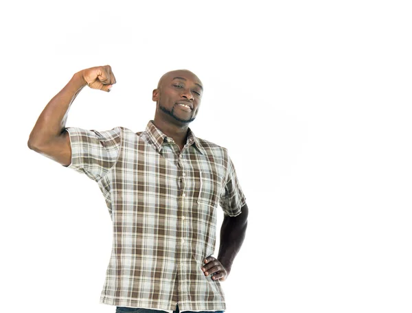 Afro-americano homem mostrando força — Fotografia de Stock