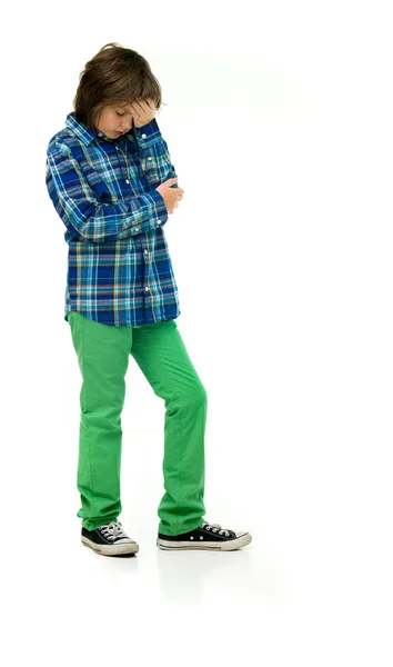 Ashamed casual teenage boy — Stock Photo, Image