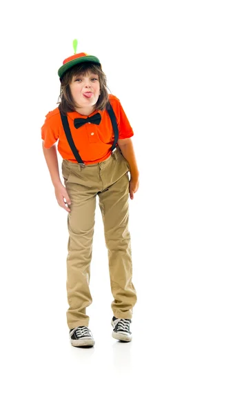 Clown teenage boy showing tongue — Stock Photo, Image