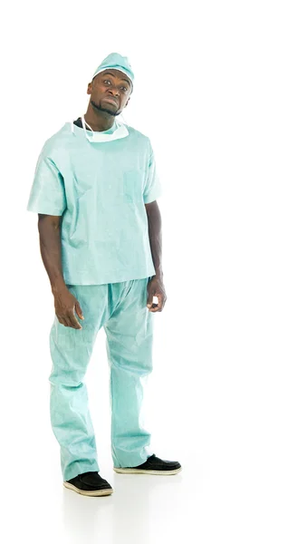 Enojado tonto afroamericano médico — Foto de Stock