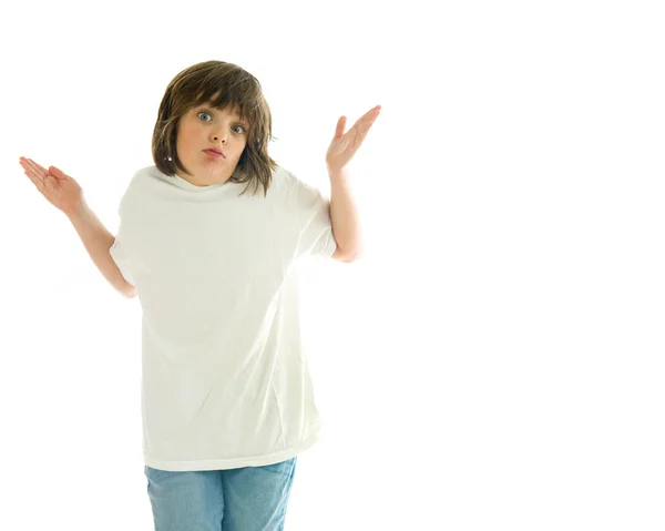 Confused uncertain teenage boy — Stock Photo, Image